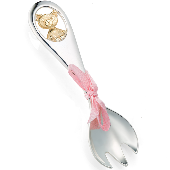A set of silver children's cutlery "Kittens"
